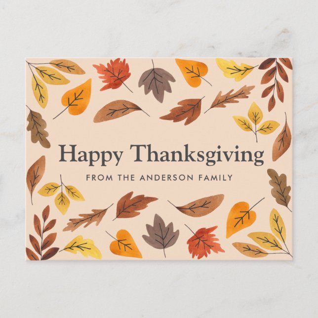 Happy Thanksgiving Customisable Card (Front)