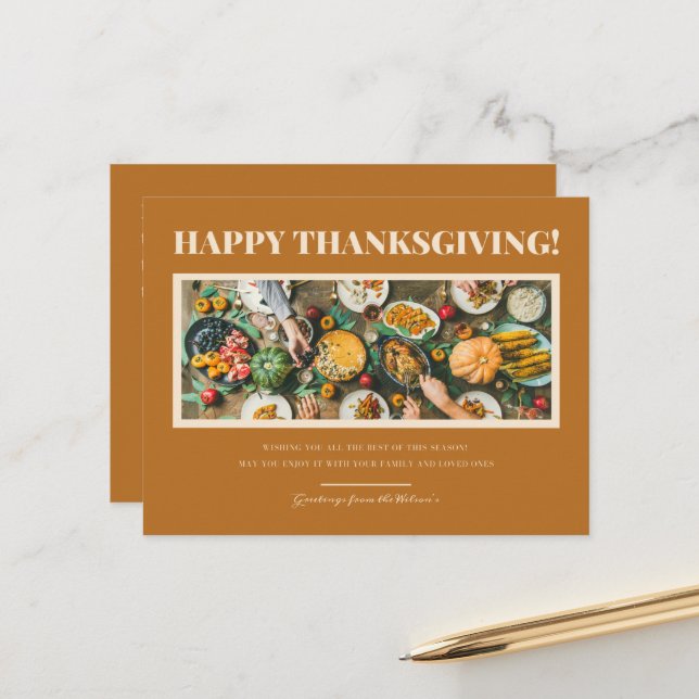Happy Thanksgiving Customisable Postcard (Front/Back In Situ)