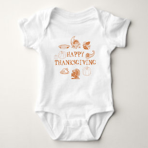 Happy Thanksgiving, customise family name cute Baby Bodysuit