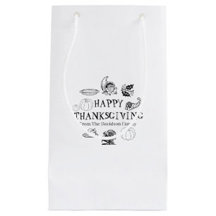 Happy Thanksgiving, customise family name favours Small Gift Bag
