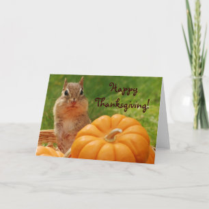 Happy Thanksgiving Cute Chipmunk Card