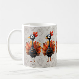 Happy Thanksgiving Cute Colourful Baby Turkey Coffee Mug