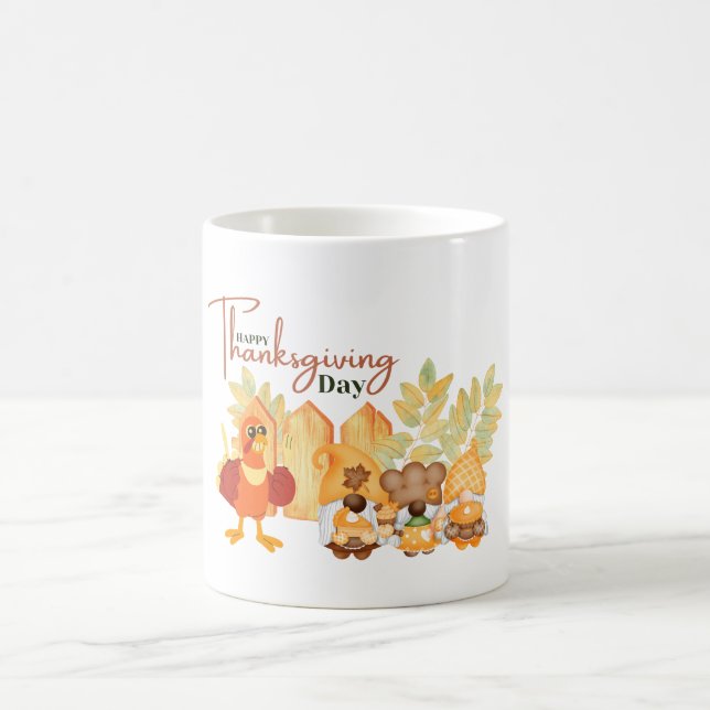 Happy Thanksgiving Cute Gift Coffee Mug (Center)