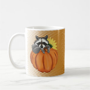 Happy Thanksgiving Cute Racoon,Pumpkin,Sunflower Coffee Mug