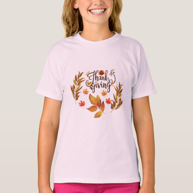 Happy Thanksgiving Cute Turkey T-Shirt (Front)