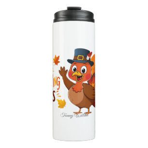 Happy Thanksgiving Cute Turkey Thermal Tumbler
