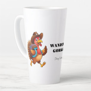Happy Thanksgiving Cute Turkey Travel  Latte Mug