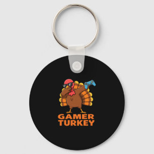 Happy Thanksgiving Dabbing Gamer Turkey Key Ring