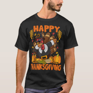 Happy Thanksgiving Dabbing Turkey Day Men Women Ki T-Shirt