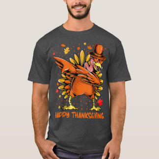 Happy Thanksgiving Dabbing Turkey Day Pilgrim Men  T-Shirt