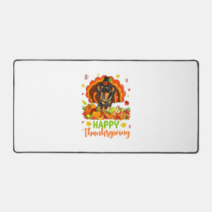 Happy Thanksgiving Dachshund Dog Turkey Dog Lover  Desk Mat
