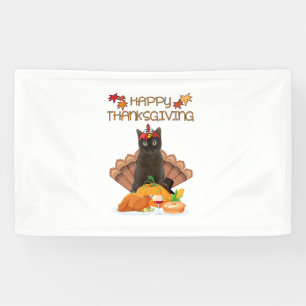 Happy Thanksgiving Day Burmese Cat Gift Funny Turk Banner