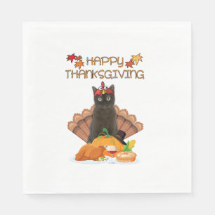 Happy Thanksgiving Day Burmese Cat Gift Funny Turk Napkin