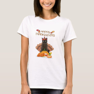Happy Thanksgiving Day Burmese Cat Gift Funny Turk T-Shirt