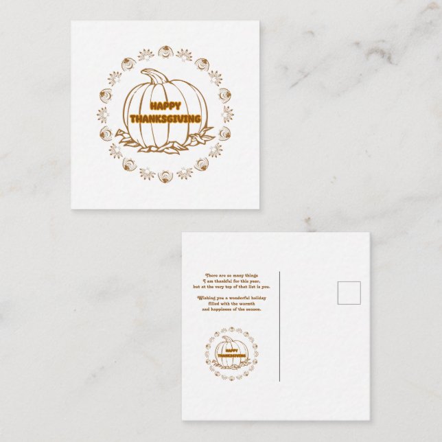 happy thanksgiving day card (Front/Back)