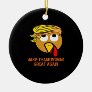 Happy Thanksgiving Day Ceramic Ornament
