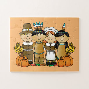 Happy Thanksgiving Day Children Jigsaw Puzzle