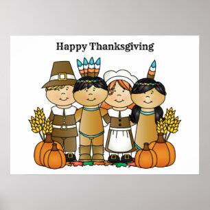 Happy Thanksgiving Day Children Poster