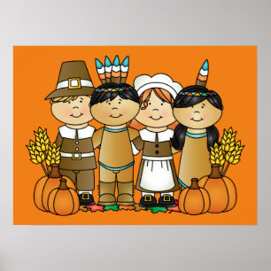 Happy Thanksgiving Day Children Poster