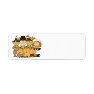 Happy Thanksgiving Day Children Return Address Label