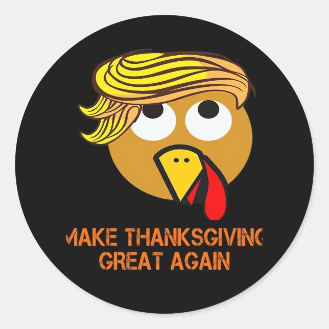 Happy Thanksgiving Day Classic Round Sticker (Front)