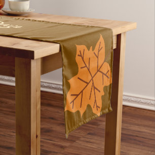 Happy Thanksgiving Day,Fall Autumn Season, Modern Medium Table Runner