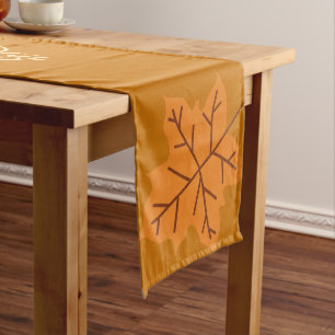 Happy Thanksgiving Day,Fall Autumn Season, Modern Medium Table Runner