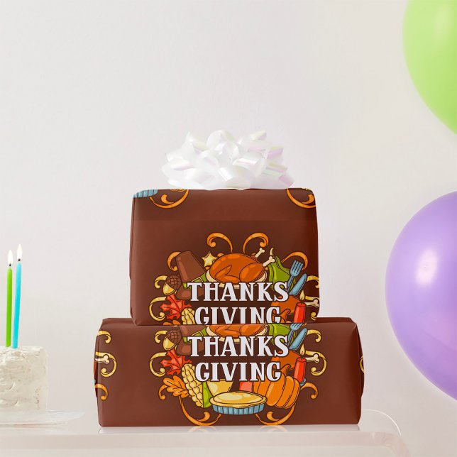 Happy Thanksgiving Day Food Wrapping Paper (Creator Uploaded)