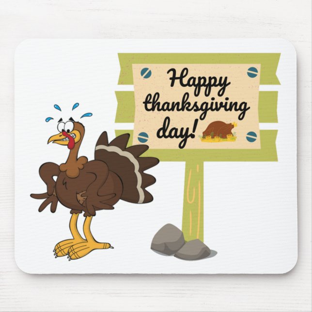 Happy Thanksgiving Day Funny Mouse Pad (Front)