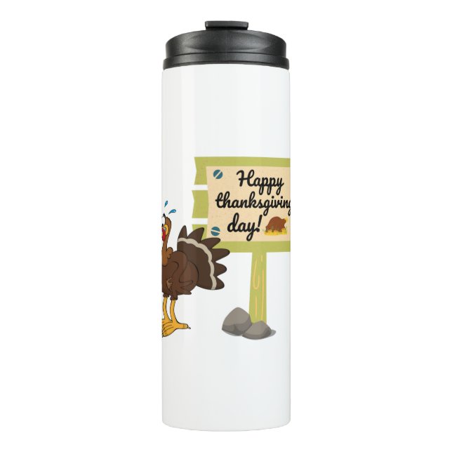 Happy Thanksgiving Day Funny Thermal Tumbler (Front)
