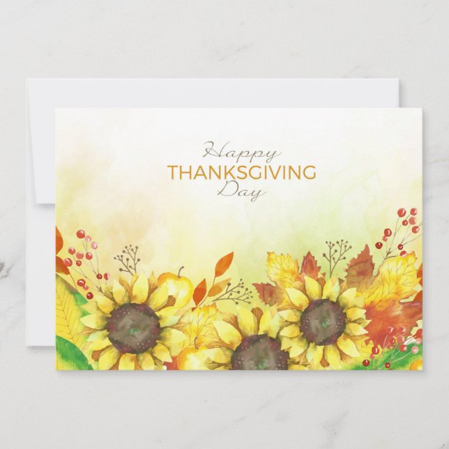 Happy Thanksgiving Day Holiday Card (Front)
