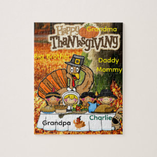 Happy Thanksgiving Day Jigsaw Family Grateful Puzzle