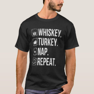 Happy Thanksgiving Day Love Drinker Whisky Turkey  T-Shirt
