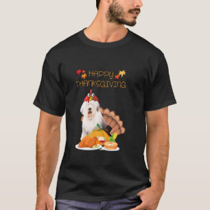 Happy Thanksgiving Day Old English Sheepdog Funny T-Shirt