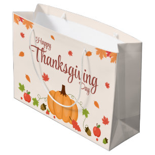 Happy Thanksgiving Day party Large Gift Bag