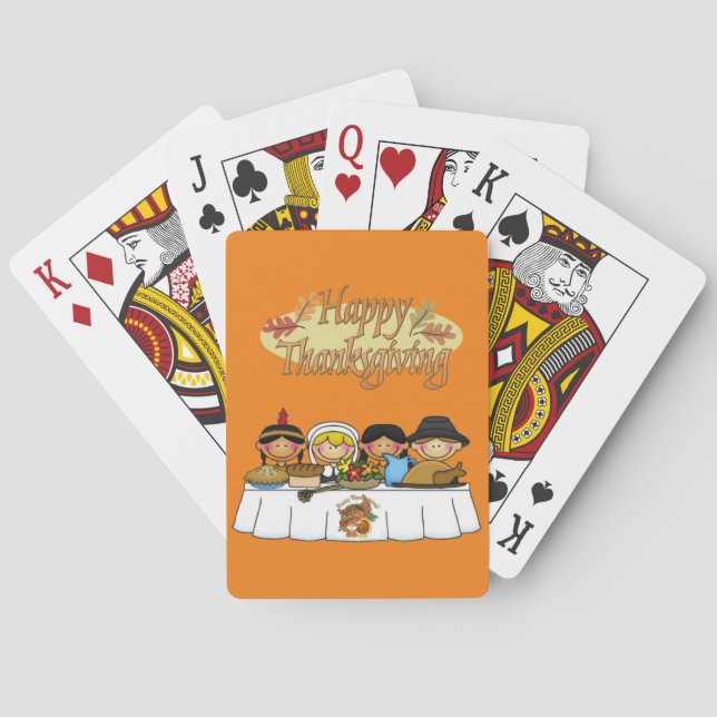 Happy Thanksgiving Day Playing Card Deck (Back)