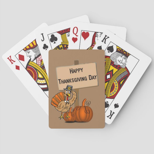 Happy Thanksgiving Day Playing Card Deck (Back)