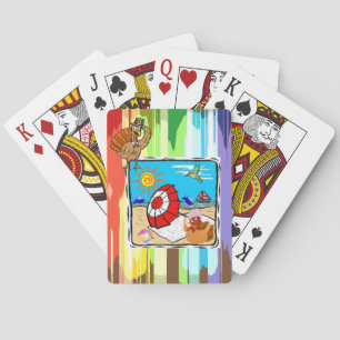 Happy Thanksgiving Day Playing Card Deck, Beach