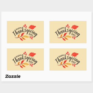 Happy Thanksgiving Day Rectangular Sticker