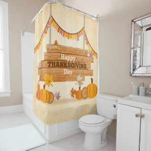 Happy Thanksgiving Day Shower Curtain