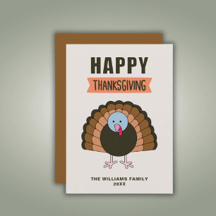 Happy Thanksgiving Day Turkey Grateful Holiday Card