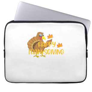Happy Thanksgiving Day Turkey Thankful Men Women B Laptop Sleeve