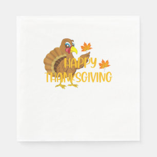 Happy Thanksgiving Day Turkey Thankful Men Women B Napkin