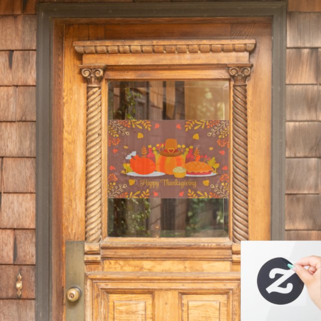 Happy Thanksgiving decoration Window Cling (Home Door)