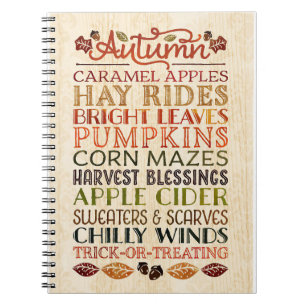 Happy Thanksgiving Descriptive words Autumn Notebook