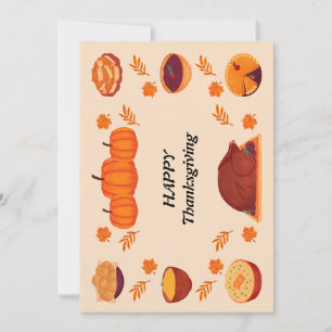 happy thanksgiving design invitation