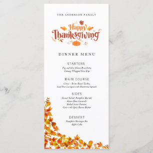 Happy Thanksgiving Dinner Menu