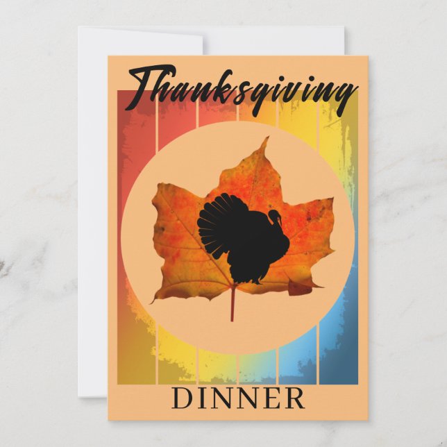 Happy Thanksgiving Dinner Party Invitation (Front)