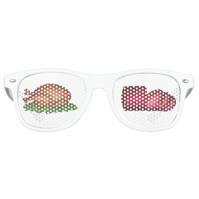 Happy Thanksgiving DInner Turkey Cranberry Sauce Retro Sunglasses (Front)