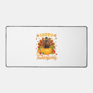 Happy Thanksgiving Doberman Dog Turkey Pumpkin  Desk Mat